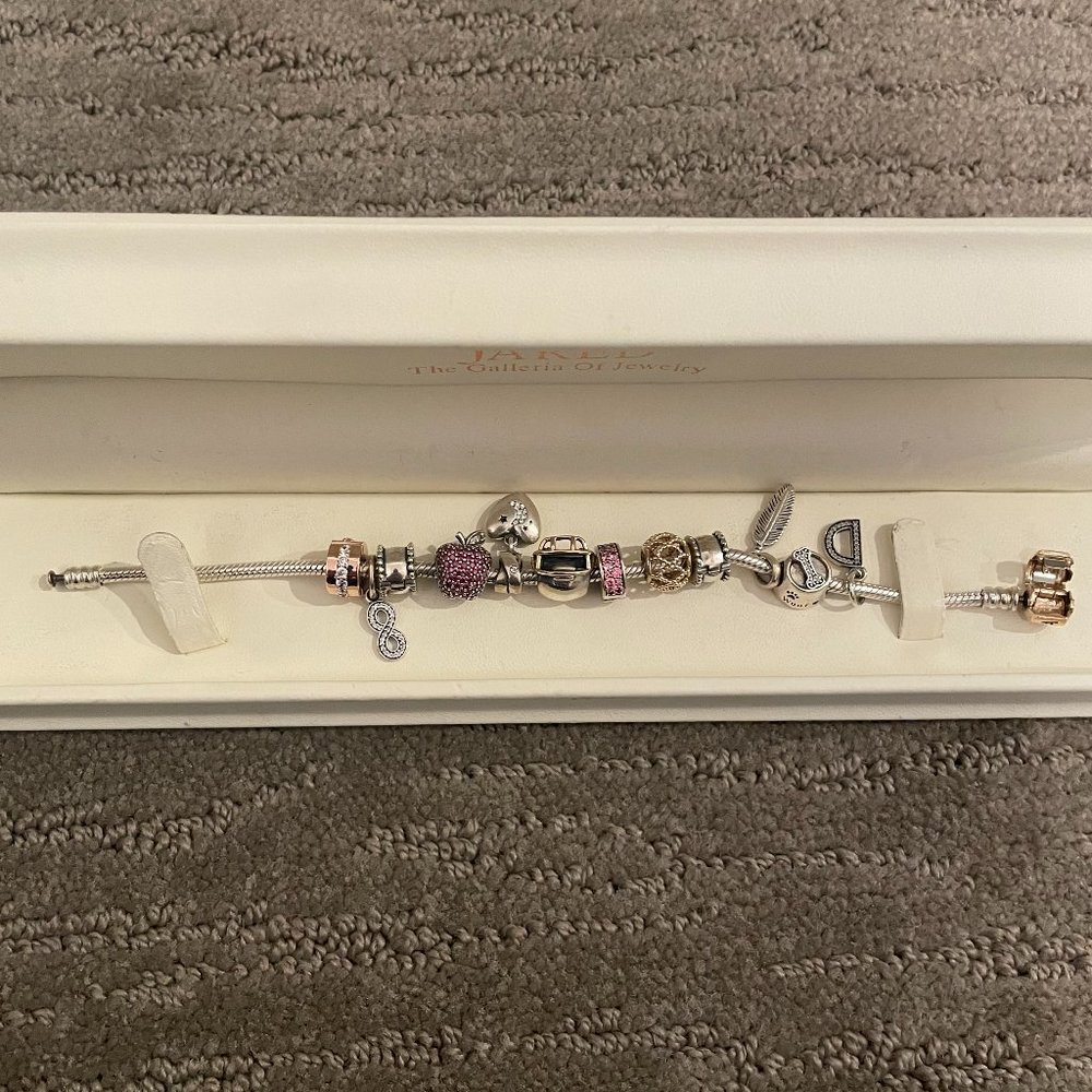 Pandora Moments Snake Chain Bracelet and Charms